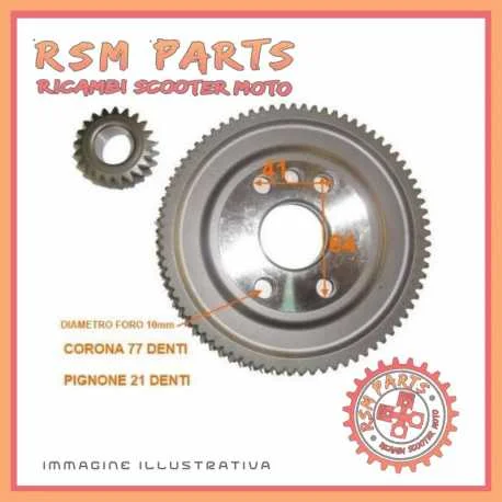 Kit corona e pignone 21/77 riduttore cambio 1:11 ORIGINALE LIGIER Esclusivo
