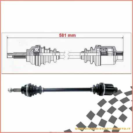 Sconto Doppio giunto semiasse destro completo 581 mm LIGIER NOVA JS50 ITALCAR