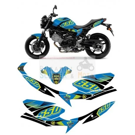 Kit Decalco Grafiche Adesivi Blu Giallo Suzuki Sv 650 / Abs (2008-2013) Soddisfatti O Rimborsati