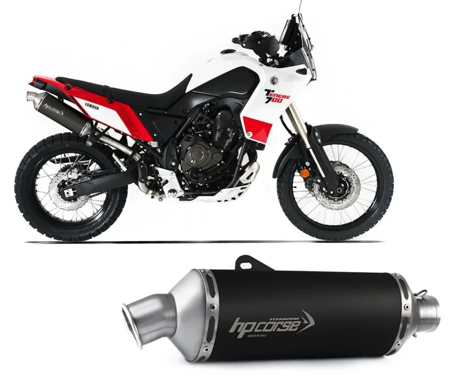Reso Gratuito Terminale Scarico Hpcorse SP-1 Short Nero Titanio per Yamaha Tenere 700Modelli dal 2019 al 2024 YAT700SP1300HTC-AB
