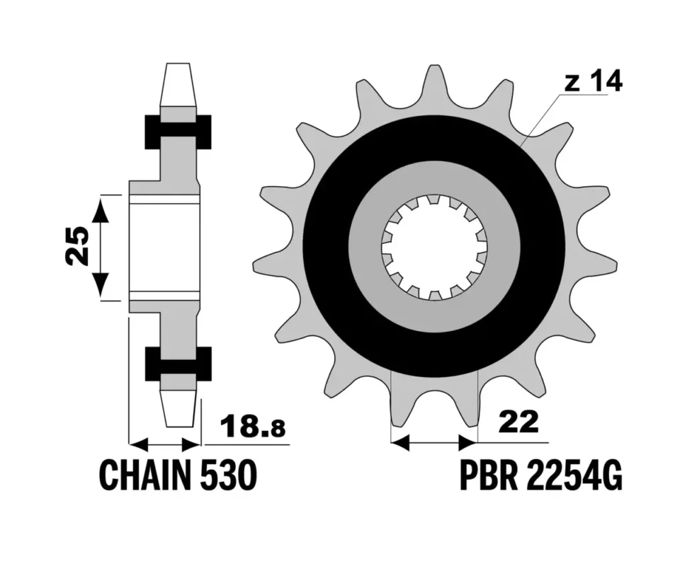 Pignone PBR inserto in gomma Passo 530 - 15 Denti per DUCATI MULTISTRADA ENDUROModelli dal 2018 al 2020 2254G 15 18NC Solo Oggi