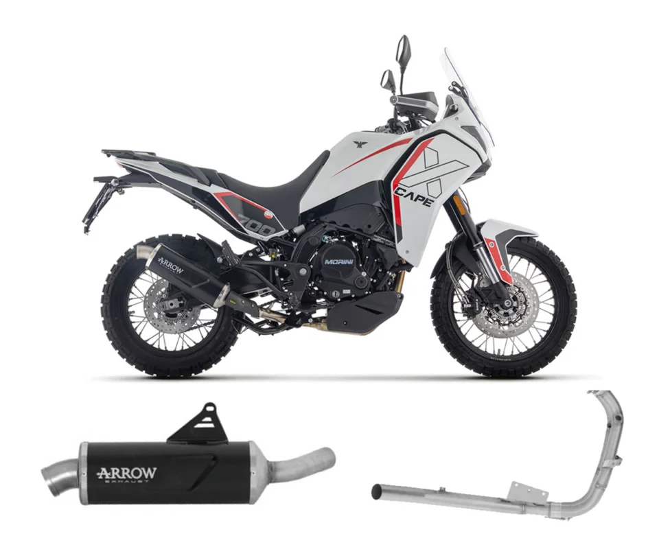 Offerta Terminale Arrow Indy Race alluminio Dark+Collettori No Uso Stradale MOTO MORINI X-CAPE 700Modelli dal 2025 al 2026 72664AON + 71804MI
