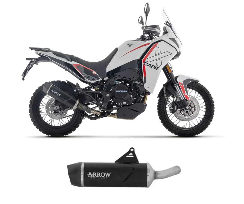 Terminale Arrow Indy Race EVO Alluminio Dark+fondello carb MOTO MORINI X-CAPE 700Modelli dal 2025 al 2026 72664AKN Esclusivo