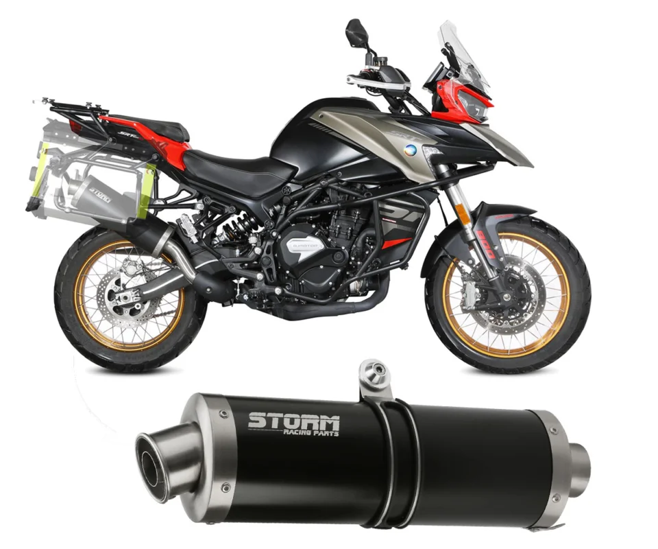 Scarico Storm by Mivv Oval acciaio inox Nero per QJ Motor SRT 800 S / X / SXModelli: 2024 74.QJ.002.LX2B Vendita Finale