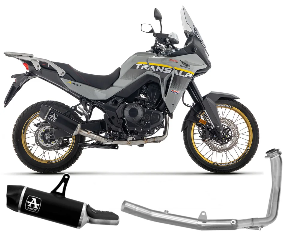 Subito Disponibile Scarico Completo Arrow Indy Race Alluminio Dark per Honda XL 750 TransalpModelli dal 2025 al 2026 72641AKN + 72203PD