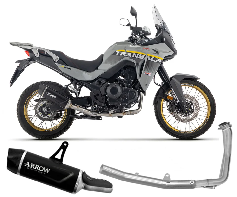 Ordina Subito Scarico Completo Arrow Indy Race EVO Alluminio Dark per Honda XL 750 TransalpModelli dal 2025 al 2026 72645AKN + 72203PD