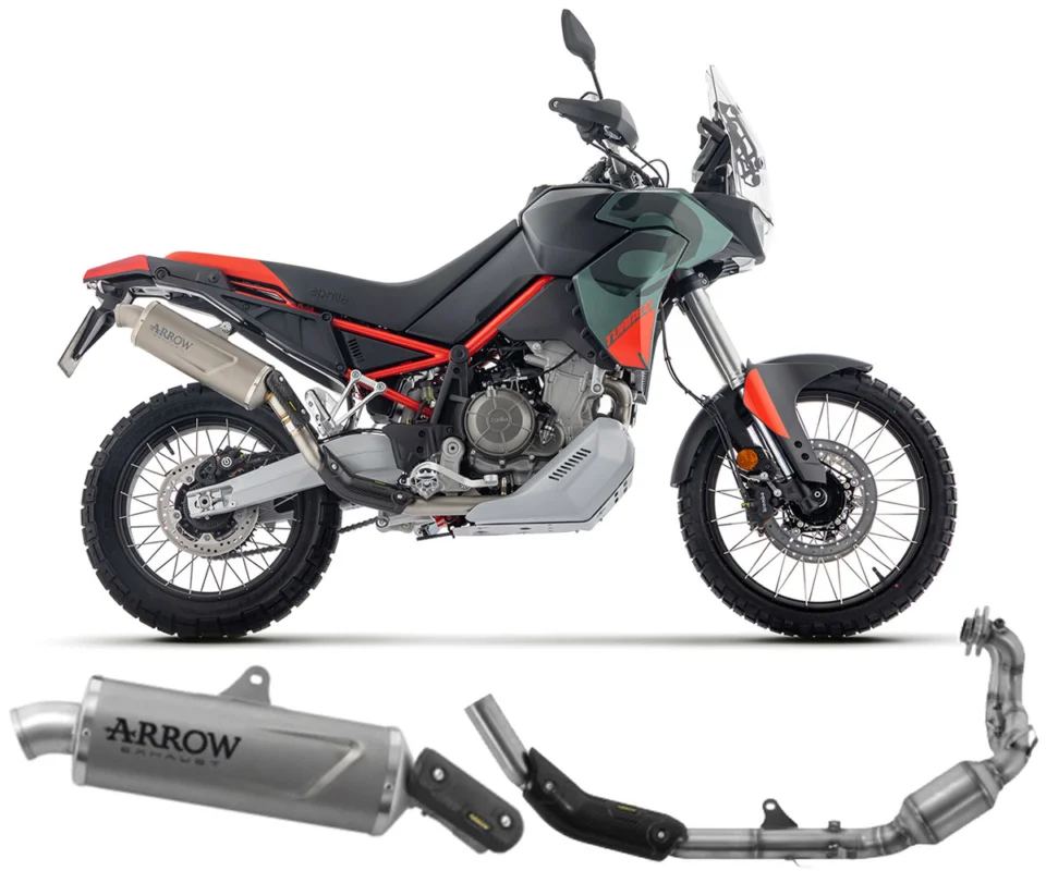 Scarico Completo Arrow Indy Race EVO in Titanio Fondello in Acciaio per APRILIA TUAREG 660Modelli dal 2025 al 2026 72663PO + 72202PD Consegna Rapida