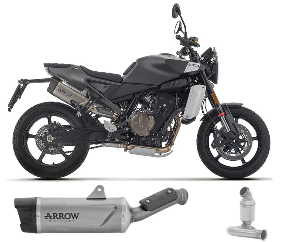 Prezzo Basso Terminale Scarico + Raccordo centrale Arrow Indy Race EVO Titanio per Husqvarna Svartpilen 801Modelli dal 2024 al 2026 71975PK + 71719MIR
