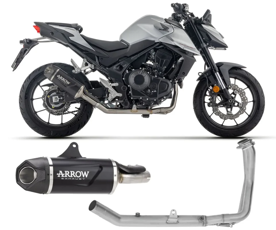 Offerta Limitata Scarico Completo ARROW Indy Race EVO in Alluminio Nero per Honda CB 750 HORNETModelli dal 2025 al 2026 71962AKN + 71811MI