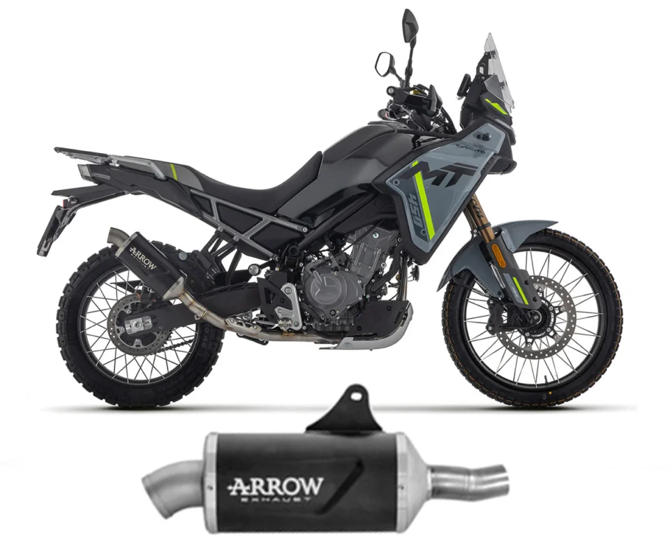 Compra Online Terminale di Scarico Arrow Indy Race EVO in Alluminio Dark Fondello in Acciaio per CF MOTO 450 MTModelli dal 2025 al 2026 72659AON