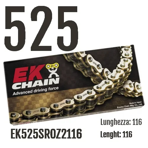 Offerta Del Giorno Catena EK CHAINS Passo 525 - 116 maglie per BENELLI TRK 502 XModelli dal 2018 al 2026 500. EK525SROZ2116