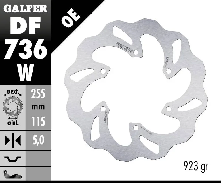Offerta Lampo Galfer Disco Freno Posteriore WAVE FIXED 255x5mm BENELLI TRK 502 XModelli dal 2017 al 2026 DF736W