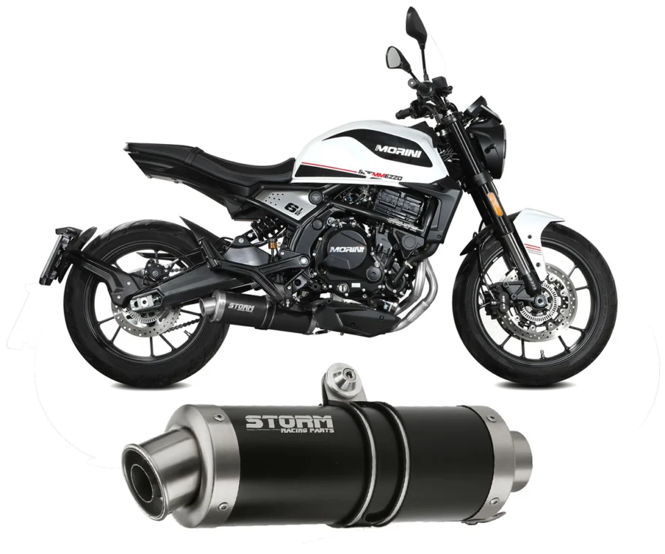 Scarico Storm by Mivv Oval Nero acciaio inox per Moto Morini SEIEMMEZZO STRModelli dal 2022 al 2024 74.MM.002.LX1B Soddisfatti O Rimborsati
