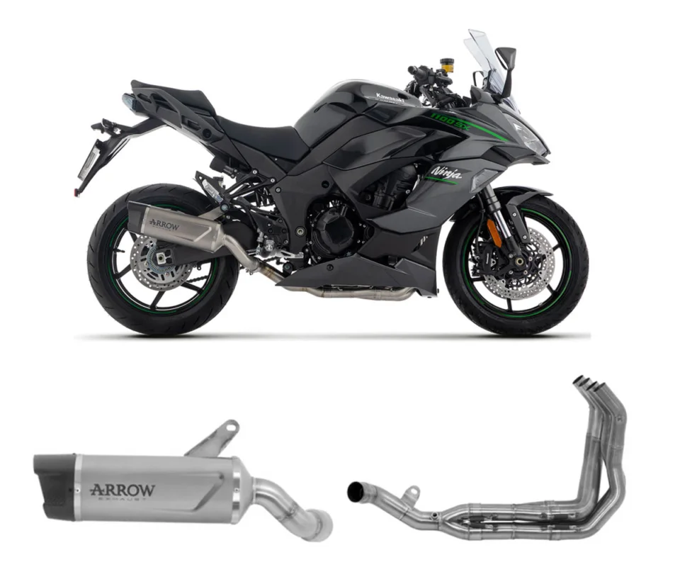 Prezzo Scontato Scarico Completo Arrow Indy-Race no uso stradale Titanio/Inox Kawasaki Ninja 1100 SXModelli dal 2025 al 2026 71987PK + 71800MI