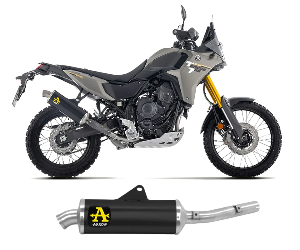Terminale di scarico Arrow Indy-Race Alluminio Dark / Inox YAMAHA TENERÉ 700Modelli dal 2025 al 2026 72662AON Ultima Occasione