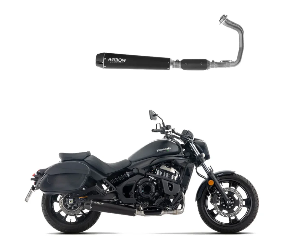 Nuovo Arrivo Impianto Scarico Completo Arrow Rebel Con Fondello in carbonio Kawasaki Vulcan S 650Modelli dal 2025 al 2026 74516RB
