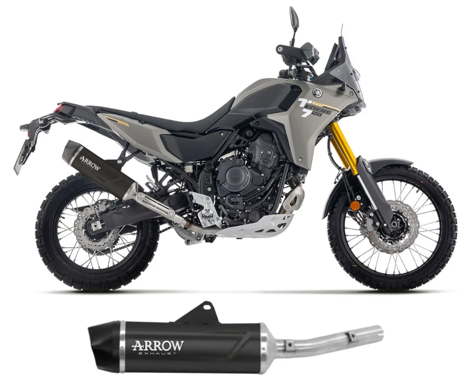 Terminale di scarico Arrow Indy-Race EVO Alluminio DArk per YAMAHA TENERÉ 700Modelli dal 2025 al 2026 72660AKN Prezzo Scontato
