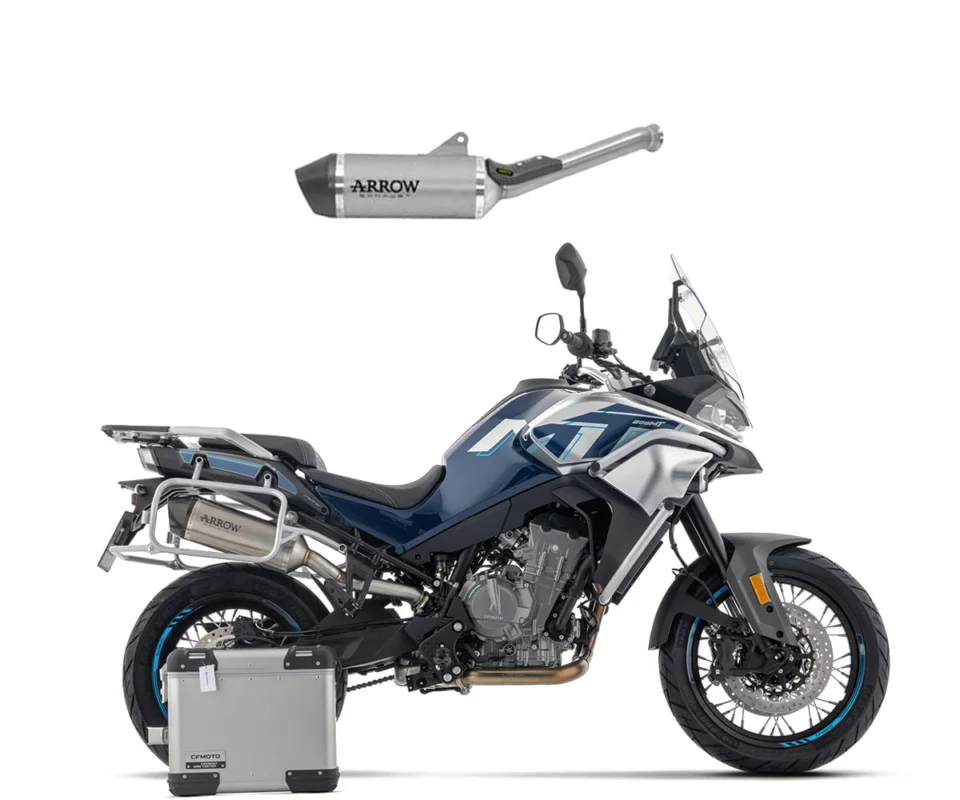 Offerta Lampo Terminale Di Scarico Arrow Omologato Race-Tech Titanio Fondello Carbonio CF Moto 800 MTModelli dal 2025 al 2026. 71991PK