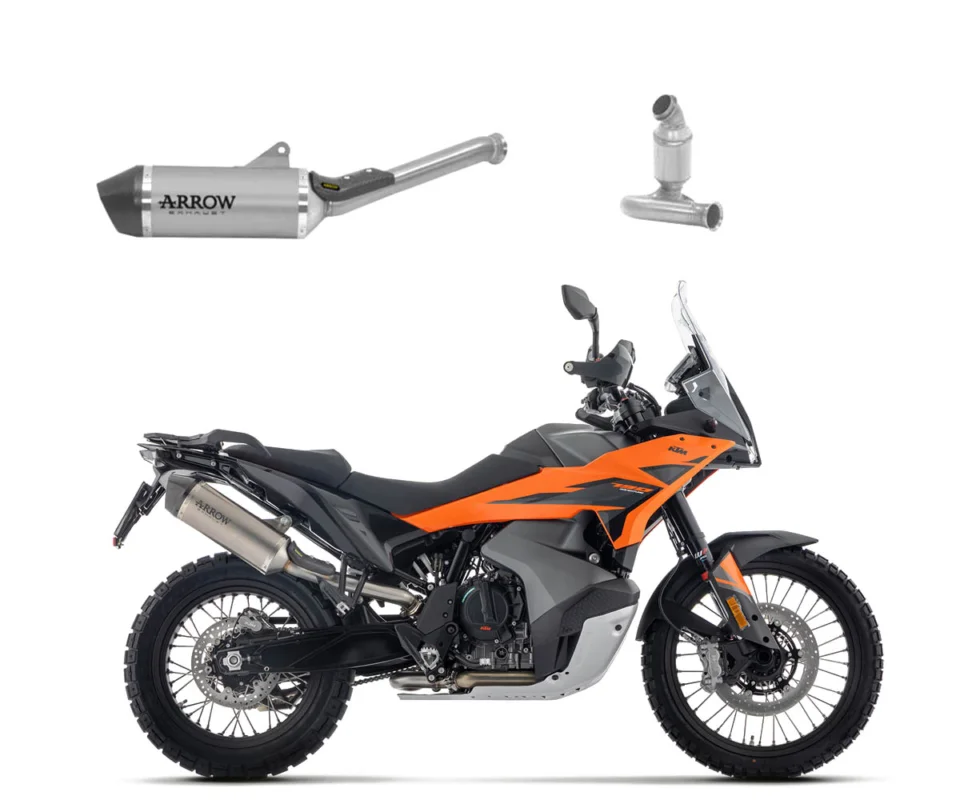 Spedito Oggi Scarico Completo Arrow Race-Tech Titanio Fondello Carbonio KTM 790 AdventureModelli: 2024. 71990PK + 71719MIR