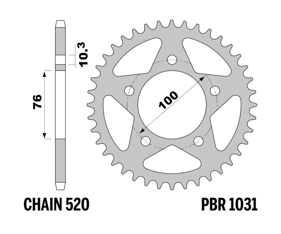 Corona PBR Passo 520 - 41 Denti per DUCATI PANIGALE V4SModelli dal 2025 al 2026 1031 41 C45 Scelto Dai Clienti