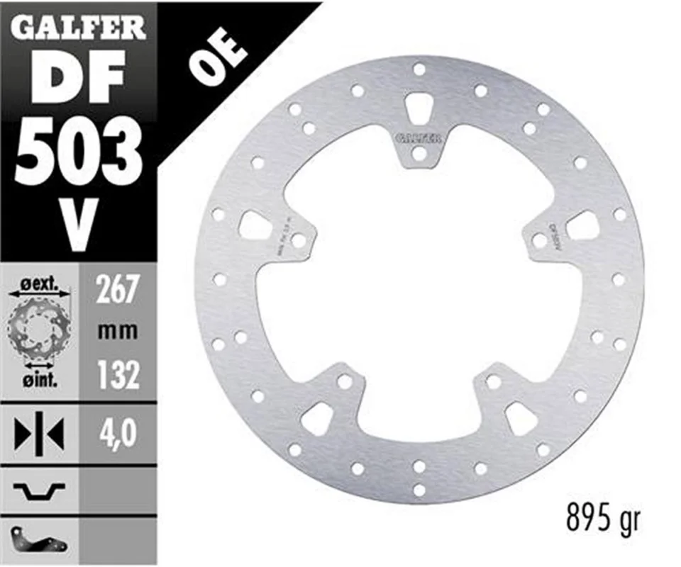 Galfer Disco Freno Posteriore WAVE FIXED 267x5mm YAMAHA T-Max 560Modelli dal 2020 al 2026 DF503V Solo Oggi