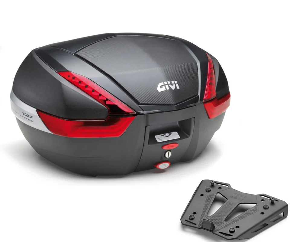 Givi Top Case V47Nn Valigia 47Lt Catadiottri Rossi + Kit Fissaggio Ktm 790 AdventureModelli dal 2023 al 2026 V47NN + SR9430 + M8B A Buon Prezzo