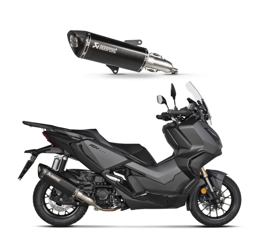 Terminale di Scarico Omologato Nero Inox Akrapovic per Honda ADV 350Modelli dal 2022 al 2024 S-H3SO8-HRSSBL Promozione