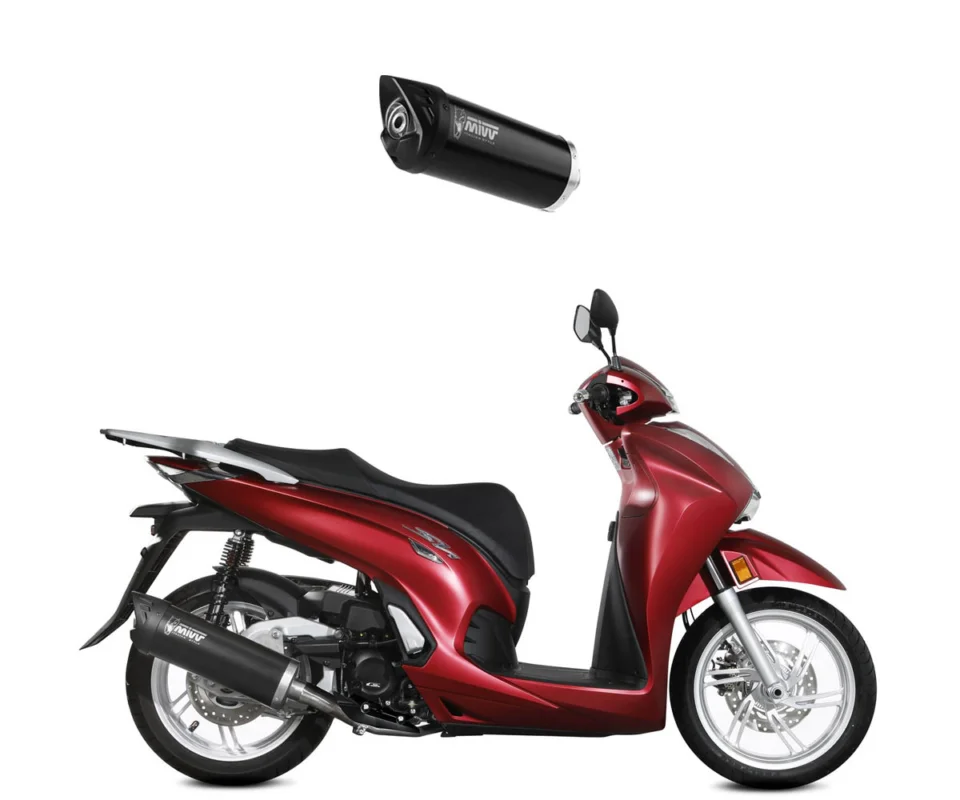 Ultima Occasione Terminale di Scarico Mivv MOVER Acciaio Nero per Honda SH 350Modelli dal 2022 al 2024 MV.HO.0004.LV + ACC.042.A1