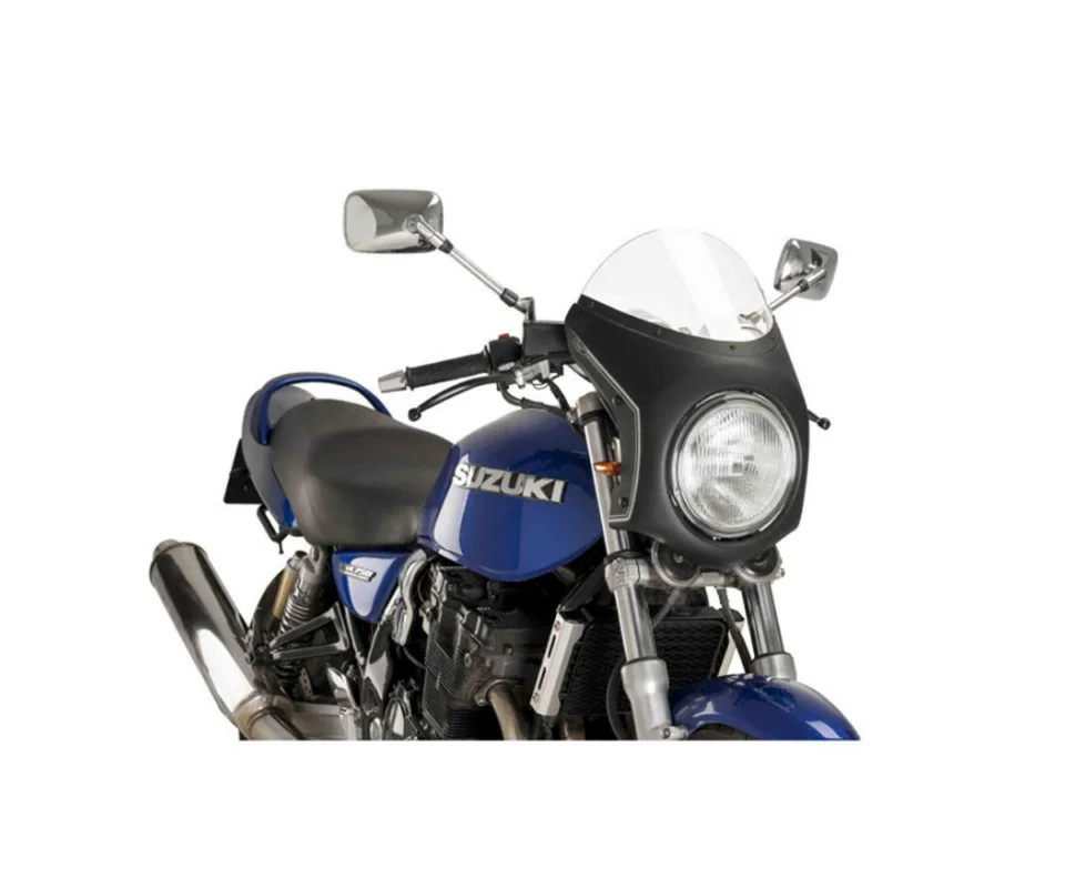 Ultime Pezzi Cupolino PUIG Trasparente - Nero Semicarenatoper Triumph Scrambler 400 XModelli dal 2024 al 2026 9553W