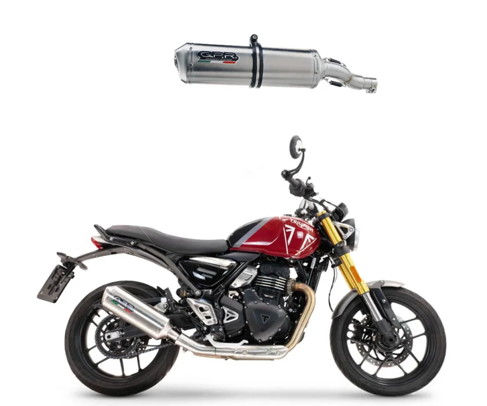 Scarico semi completo GPR SATINOX Omologato Triumph Scrambler 400 XModelli dal 2023 al 2025 E5.T.101.1.SAT Ultime Pezzi