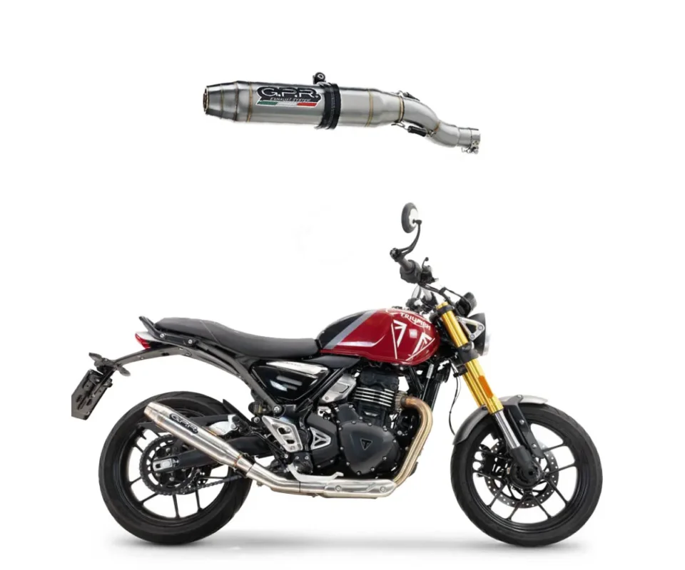 Terminale di Scarico GPR Deeptone Inox Catalizzato Acciaio Inox per Triumph Scrambler 400 XModelli dal 2023 al 2025 E5.T.101.1.DE Spedizione Espresso