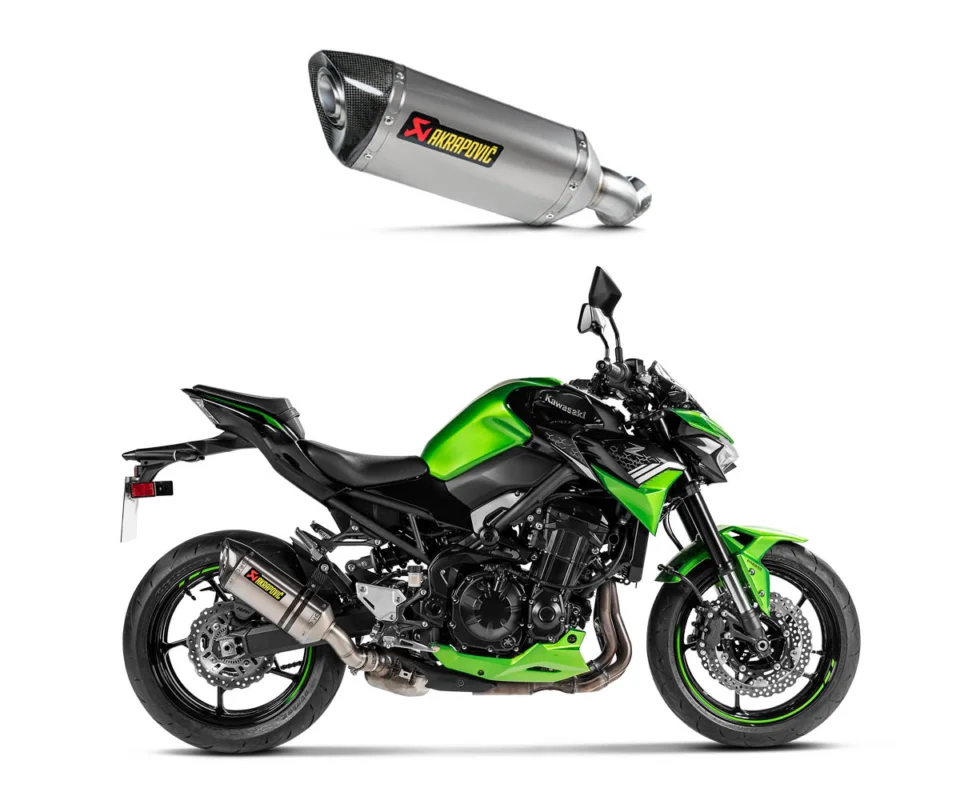 Terminale di Scarico Omologato Akrapovic in Titanio e fondello in Carbonio per KAWASAKI Z 900Modelli dal 2019 al 2024 S-K9SO11-HZT Di Tendenza