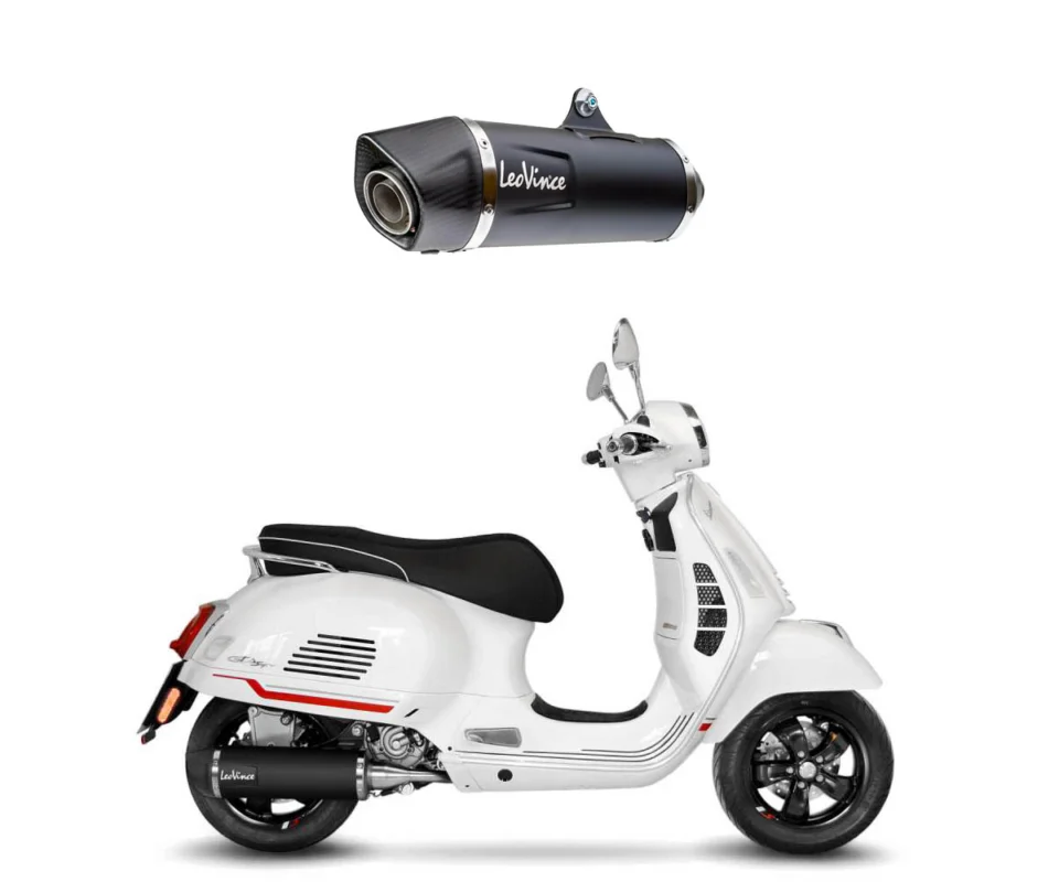Terminale di Scarico Leovince NEROper Piaggio Vespa 300Modelli dal 2021 al 2024 14071U Di Tendenza
