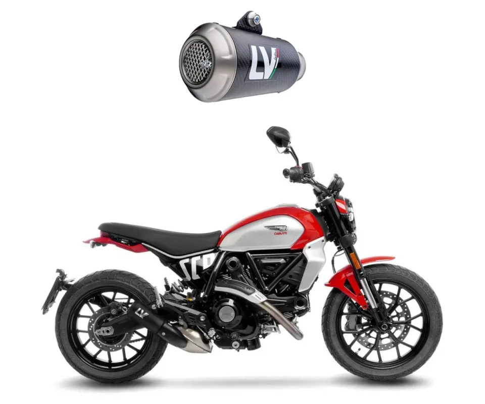 Prezzo Basso Terminale di Scarico Leovince LV-10 CARBON FIBERper Ducati Scrambler 800Modelli dal 2023 al 2024 15266C
