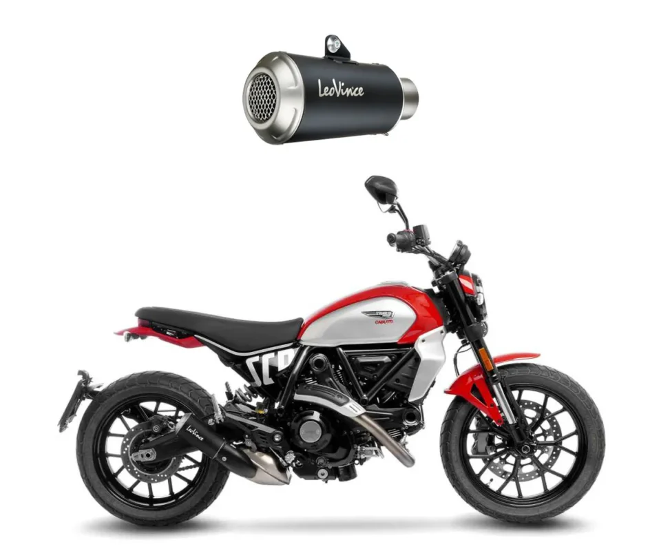 Must-Have Terminale di Scarico Leovince LV-10 BLACK EDITIONper Ducati Scrambler 800Modelli dal 2023 al 2024 15266B