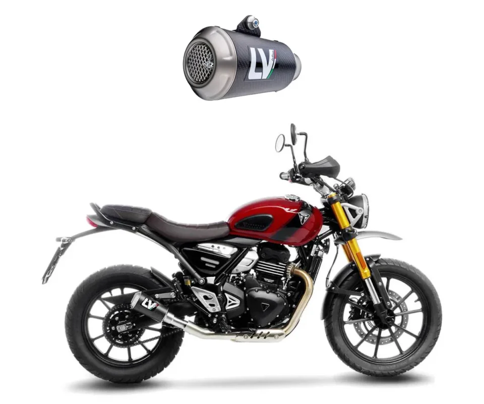 Ultima Occasione Terminale di Scarico Leovince LV-10 CARBON FIBERper Triumph Scrambler 400 XModelli: 2024 15268CU