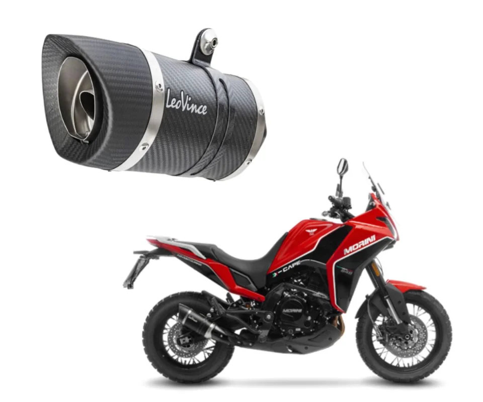 Must-Have Terminale di Scarico Leovince LV PRO CARBON FIBERper Moto Morini X-Cape 650Modelli dal 2021 al 2024 14411E
