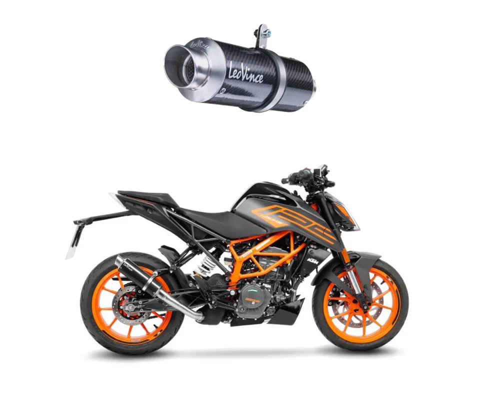 Subito Disponibile Terminale di Scarico Leovince GP CORSAper Ktm Duke 125Modelli dal 2021 al 2023 3399U
