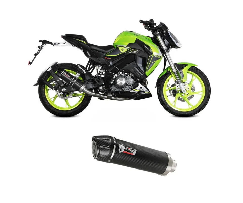 A Buon Prezzo Terminale Scarico MIVV GP INOX NERO CON COPPA CARBONIO per KEEWAY RKF 125Modelli dal 2021 al 2024 KW.001.LXBC