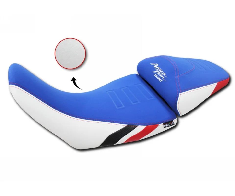 Saldi Sella Isotta Anteriore Ribassata Comfort Blu E Bianca Con Dettagli Rossi E Neri Per Honda Africa Twin Crf 1100 LModelli dal 2024 al 2026 SE202-TC3