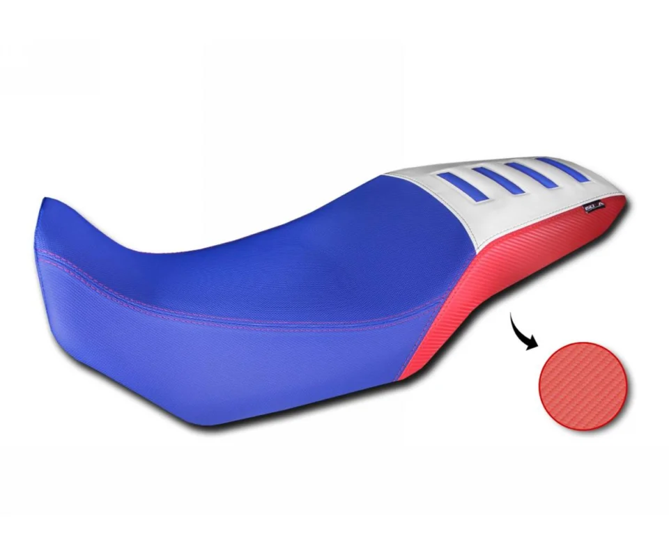 Rivestimento Sella Isotta Comfort In Fibra 3d Blu, Rosso E Bianco Per Honda Transalp Xl 750Modelli dal 2023 al 2026 RV004-B2 Promo Stagionale