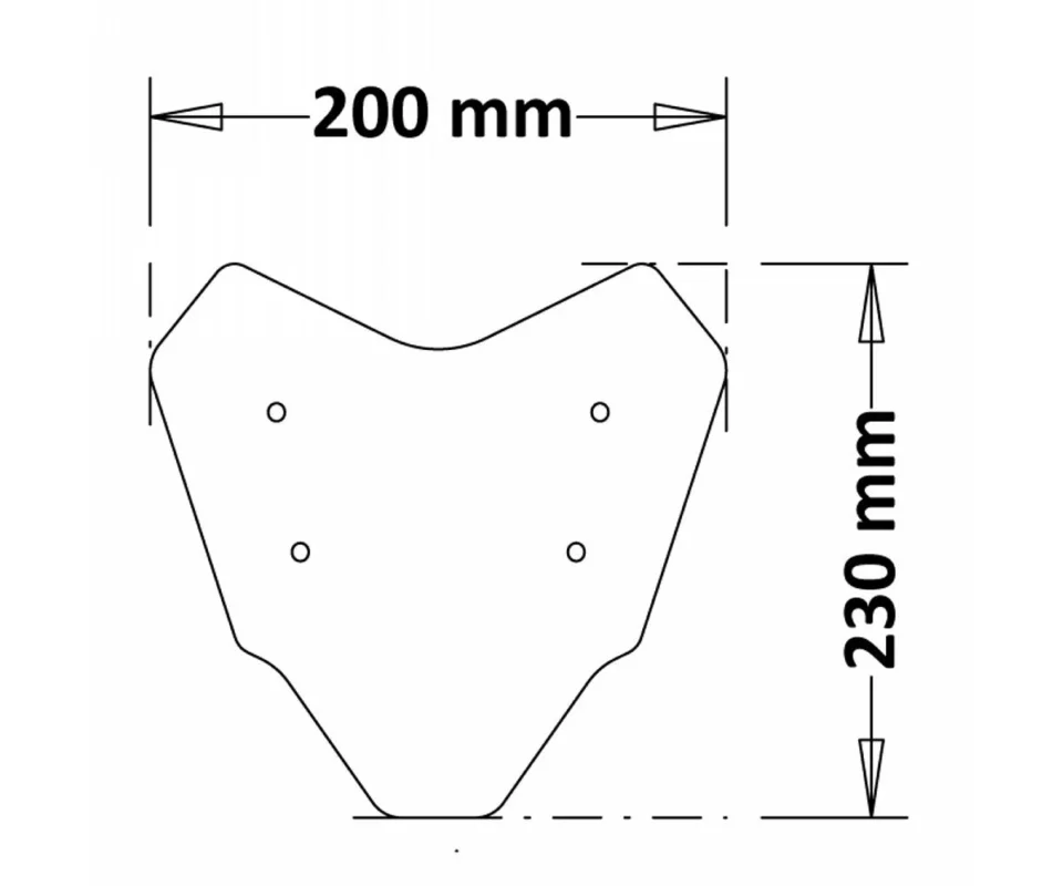 Esclusivo Cupolino Isotta Sport 230x200x4 Nero Opaco Per Yamaha Mt-07 700Modelli dal 2021 al 2026 SC390-N.O.-A/SC390