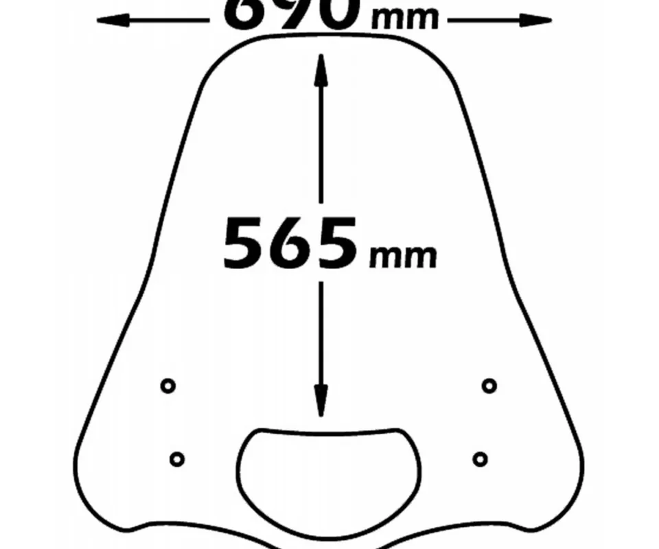 Parabrezza Isotta Alta Protezione 565x690x3 Per Peugeot V-clic 50Modelli dal 2007 al 2008 SC2541-A/505 Super Prezzo