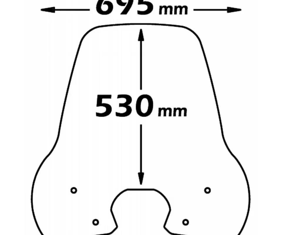 Parabrezza Isotta Classic 530x695x3 Per Peugeot Tweet 150Modelli dal 2010 al 2013 CLS2545-A/530 Prezzo Basso