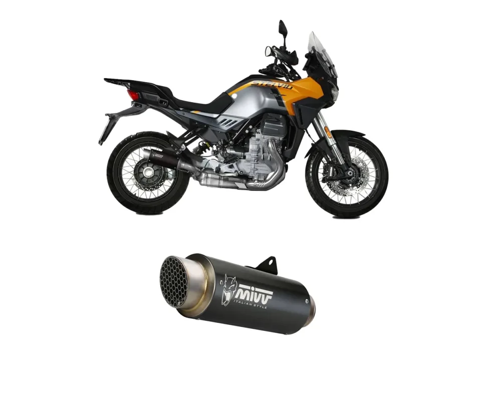 Terminale Scarico MIVV GP PRO Nero Acciaio inox per MOTO GUZZI STELVIOModelli: 2024 M.016.LXBP Ultime Pezzi