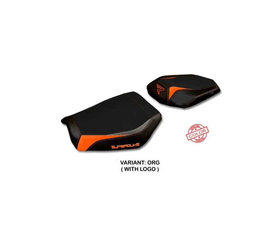 Prezzo Di Fabbrica Rivestimento sella Kalix Arancio-Grigio ORG + Logo TPZ Italia per KTM 1390 SuperDuke RModelli dal 2024 al 2026 KT13SDK-ORG-1