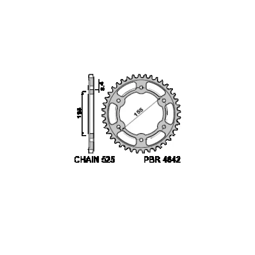 Ultime Pezzi Corona PBR Passo 525 - 38 > 38 Denti per KTM 1390 SuperDuke RModelli dal 2024 al 2026 4642 38 C45T