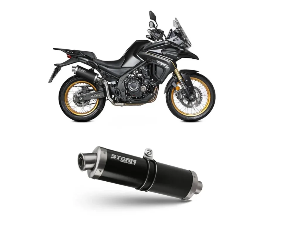 Scarico Storm by Mivv Oval Nero acciaio inox per VOGE VALICO 525 DSXModelli dal 2024 al 2026 74.VO.004.LX1B Novità