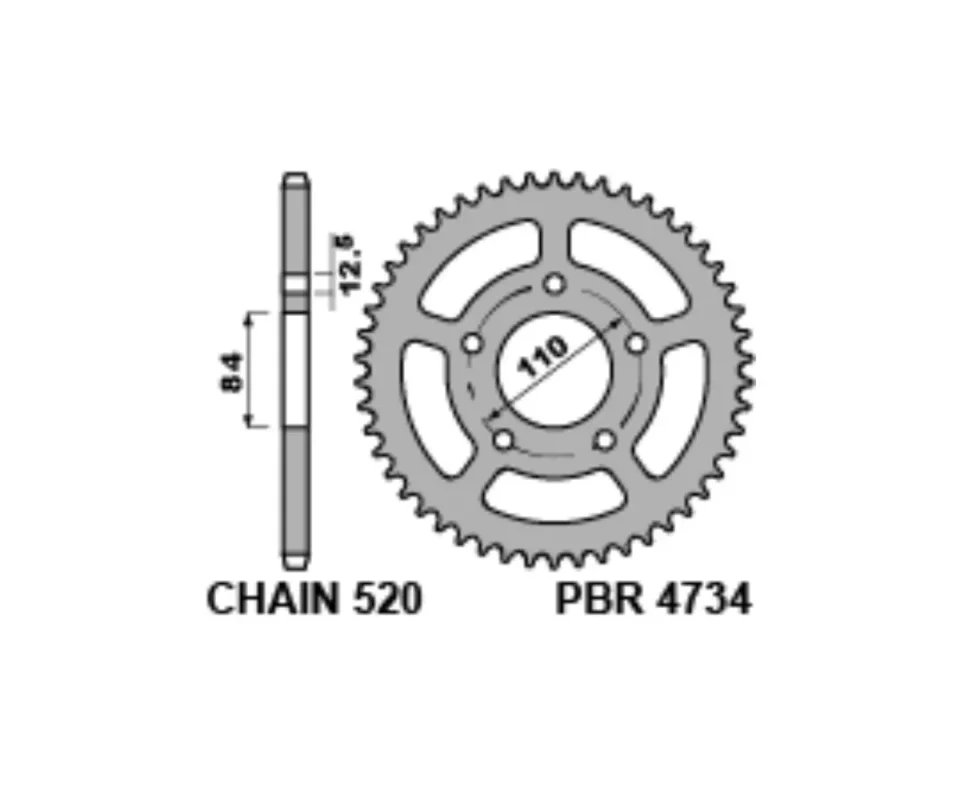 Corona PBR Passo 520 - 41 Denti per HONDA NX 500Modelli dal 2024 al 2026. 4734 41 C45 Acquista Ora