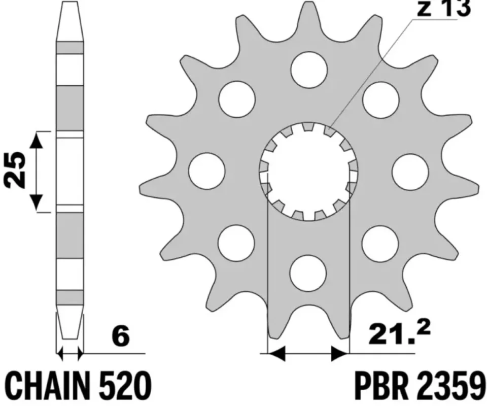 A Buon Prezzo Pignone PBR Passo 520 - 11 > 17 Denti per CF MOTO 450 NKModelli dal 2024 al 2026 2359 14 18NC